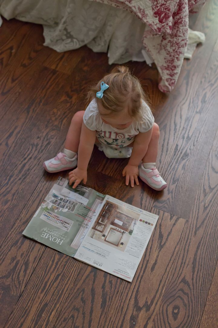 Family time: Grace loves to read a good magazine