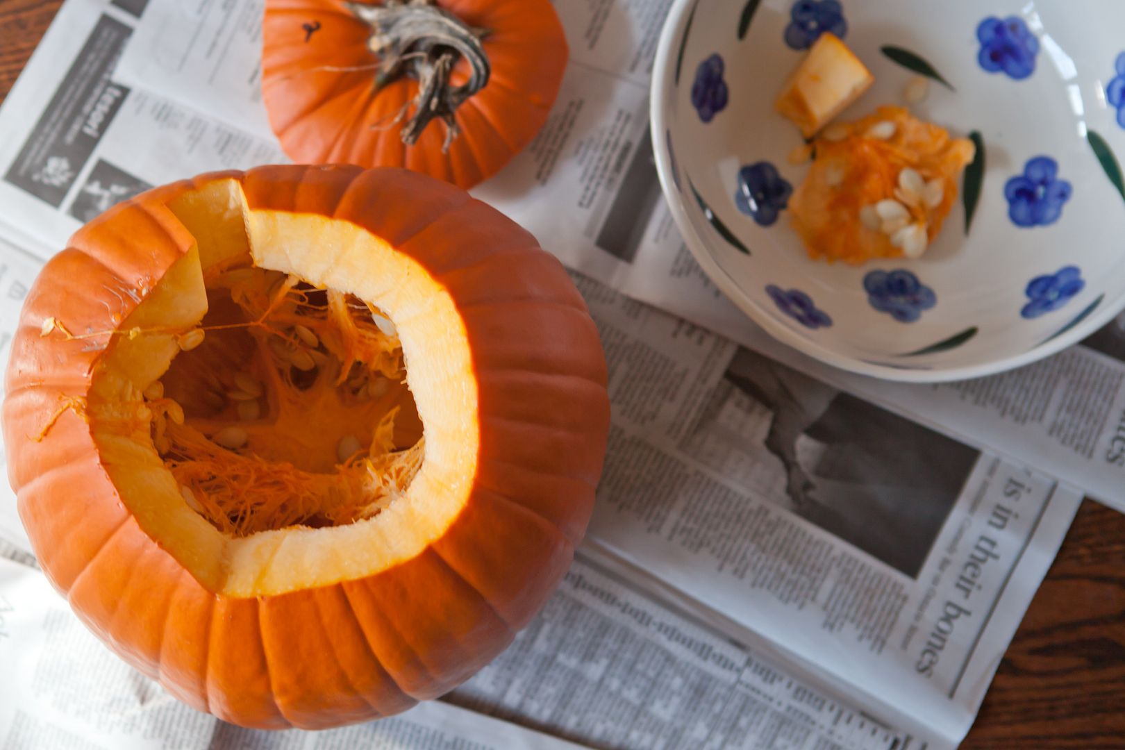 Family fall weekend; carving pumpkins