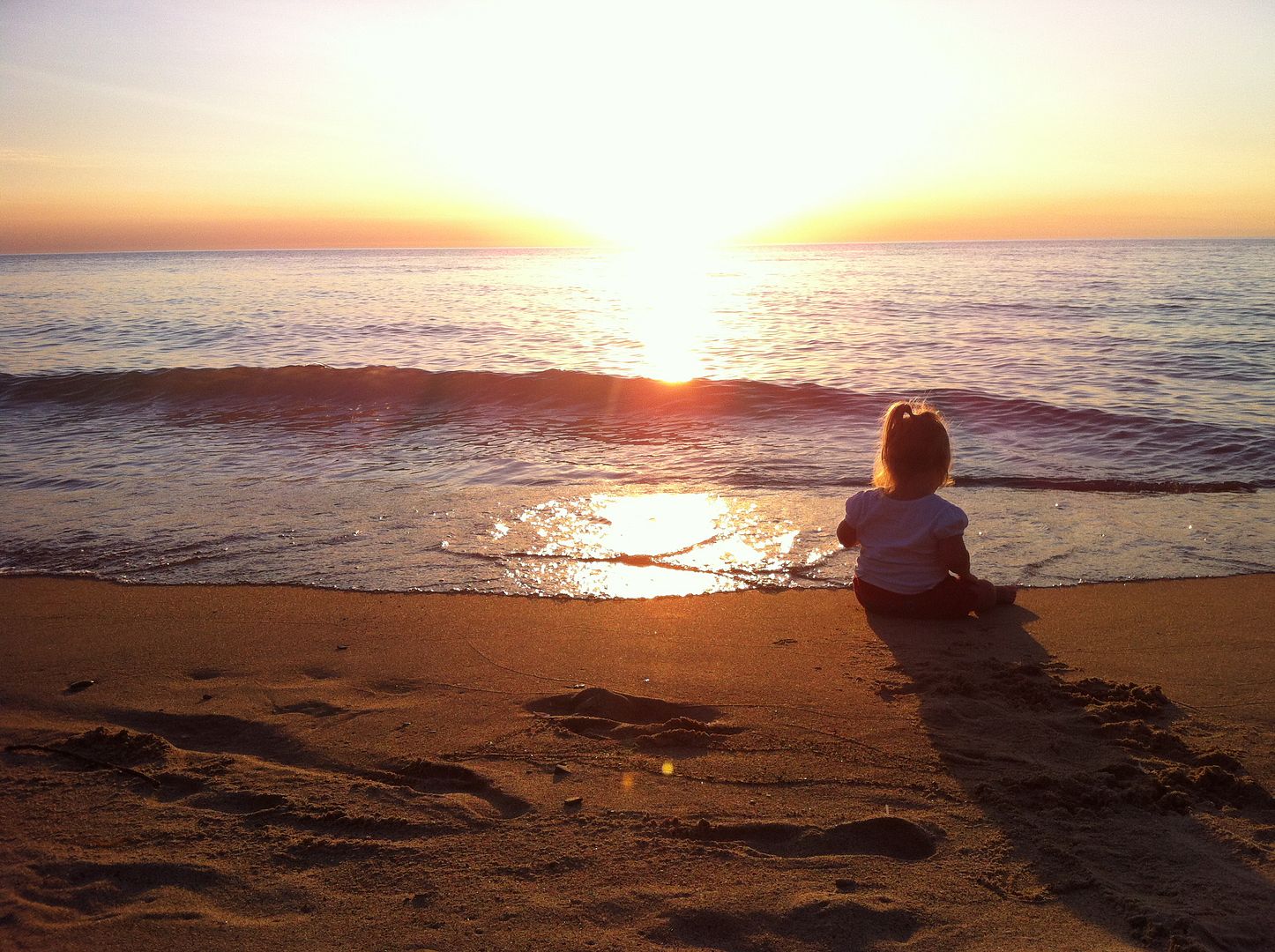 Sunset at the beach with our family