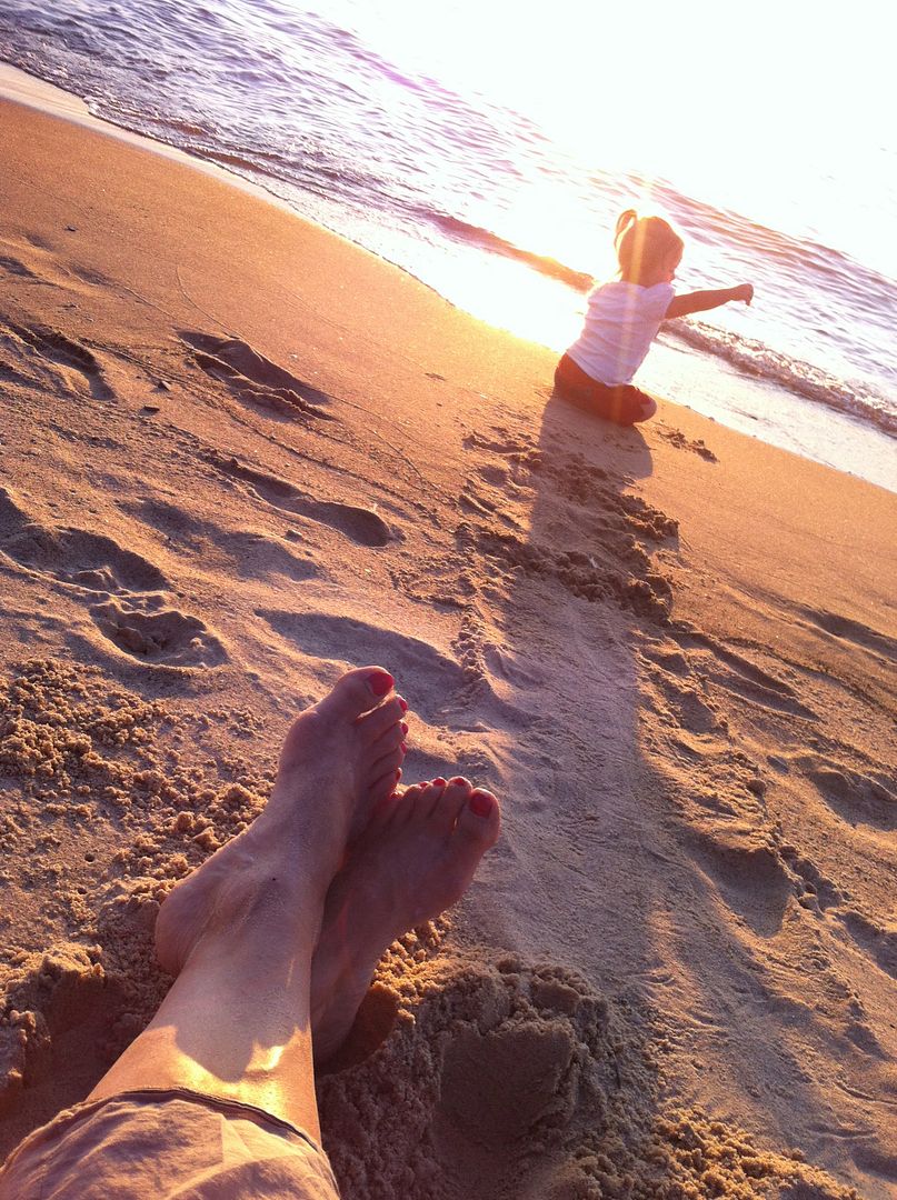 Sunset on the beach with our family