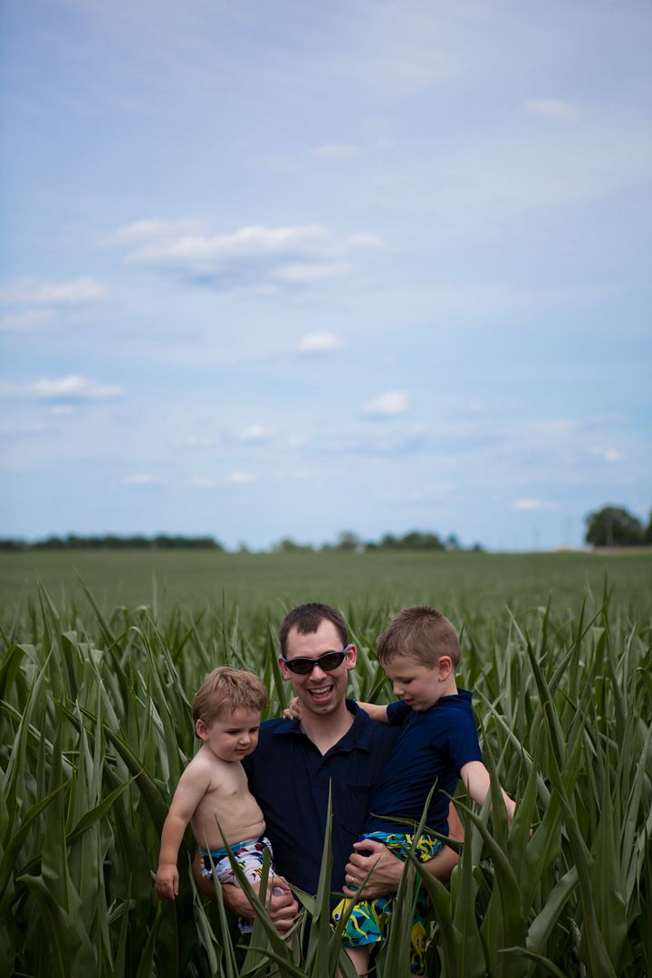 enjoying family at a reunion on the farm