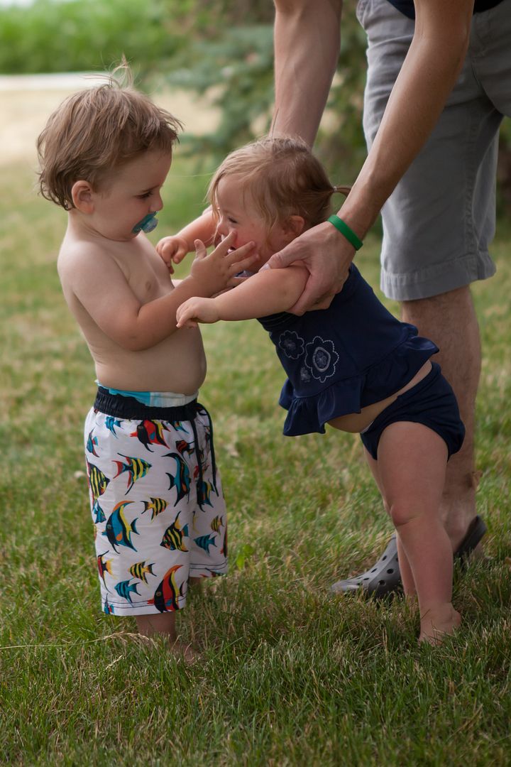 enjoying family at a reunion on the farm