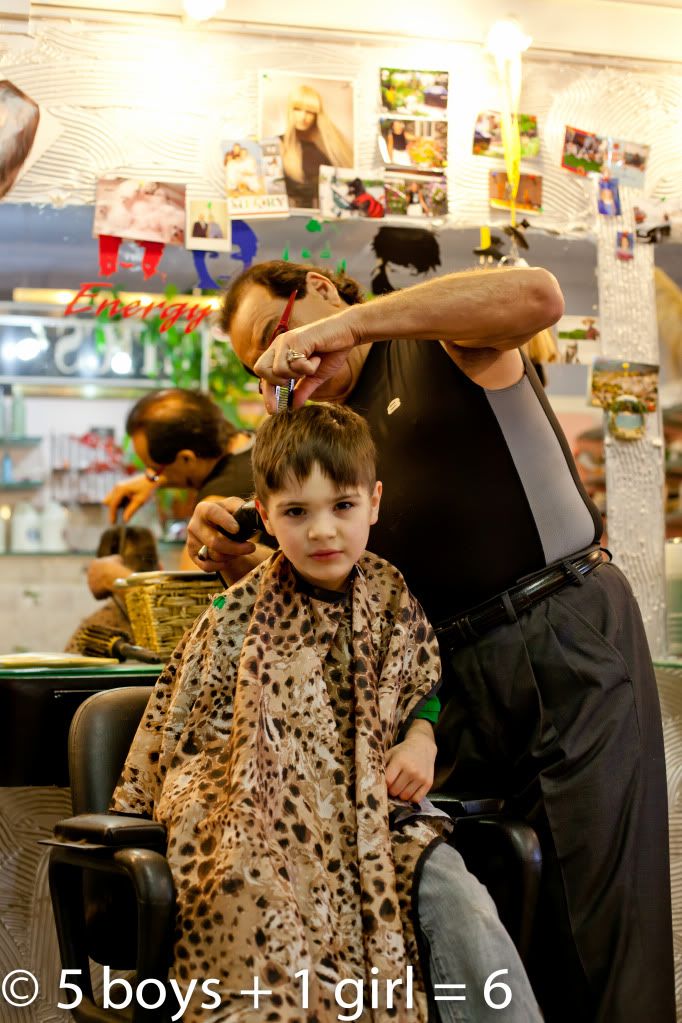 Haircut day: taking children for haircuts