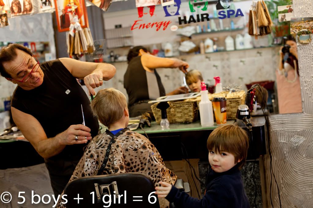 Haircut day: taking children for haircuts