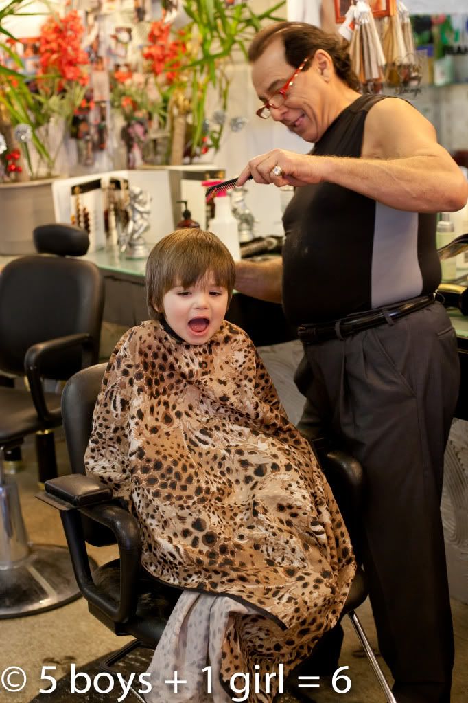 Haircut day: taking children for haircuts