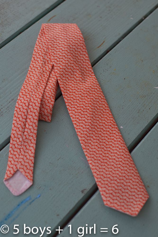 Orange handmade necktie for Easter
