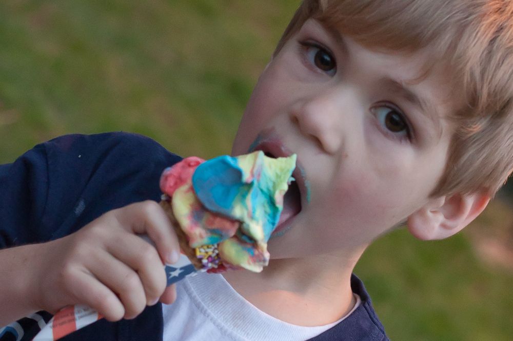 Sean enjoying icecream at Plush Horse