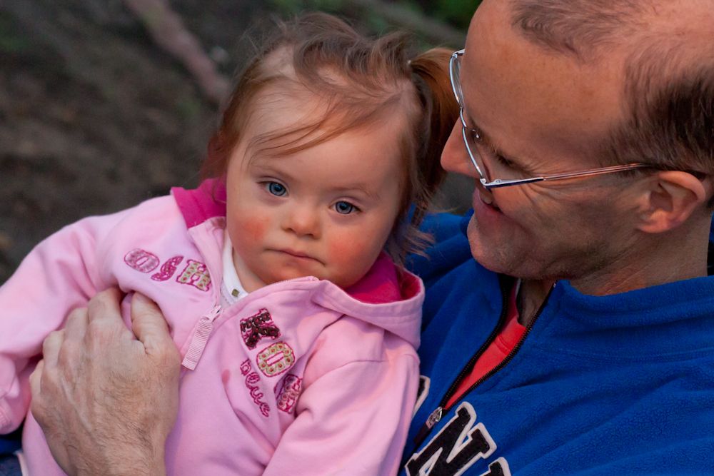 Grace and her Daddy enjoying the outdoors