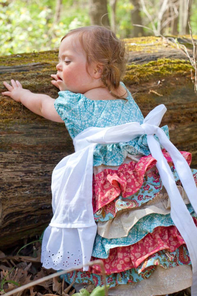 Grace sitting so pretty in her new handmade Easter Dress