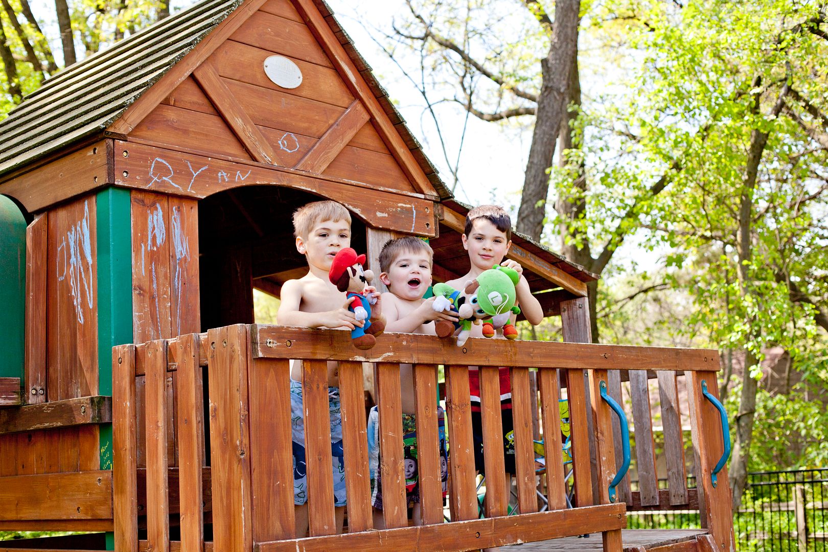 Spending time in the backyard with family