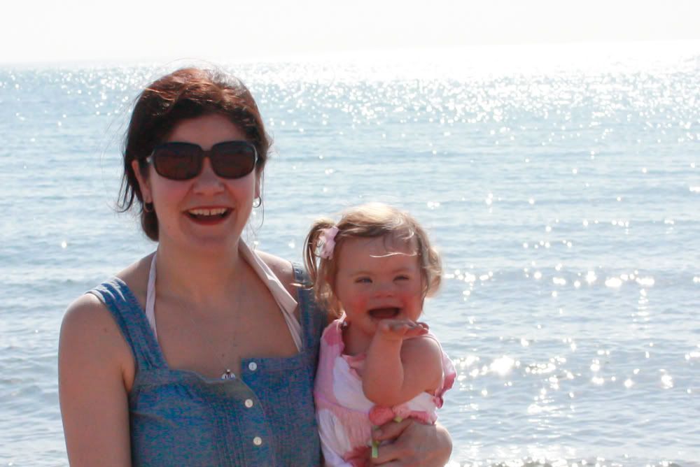 Grace and Mom on a beautiful day at Lake Michigan