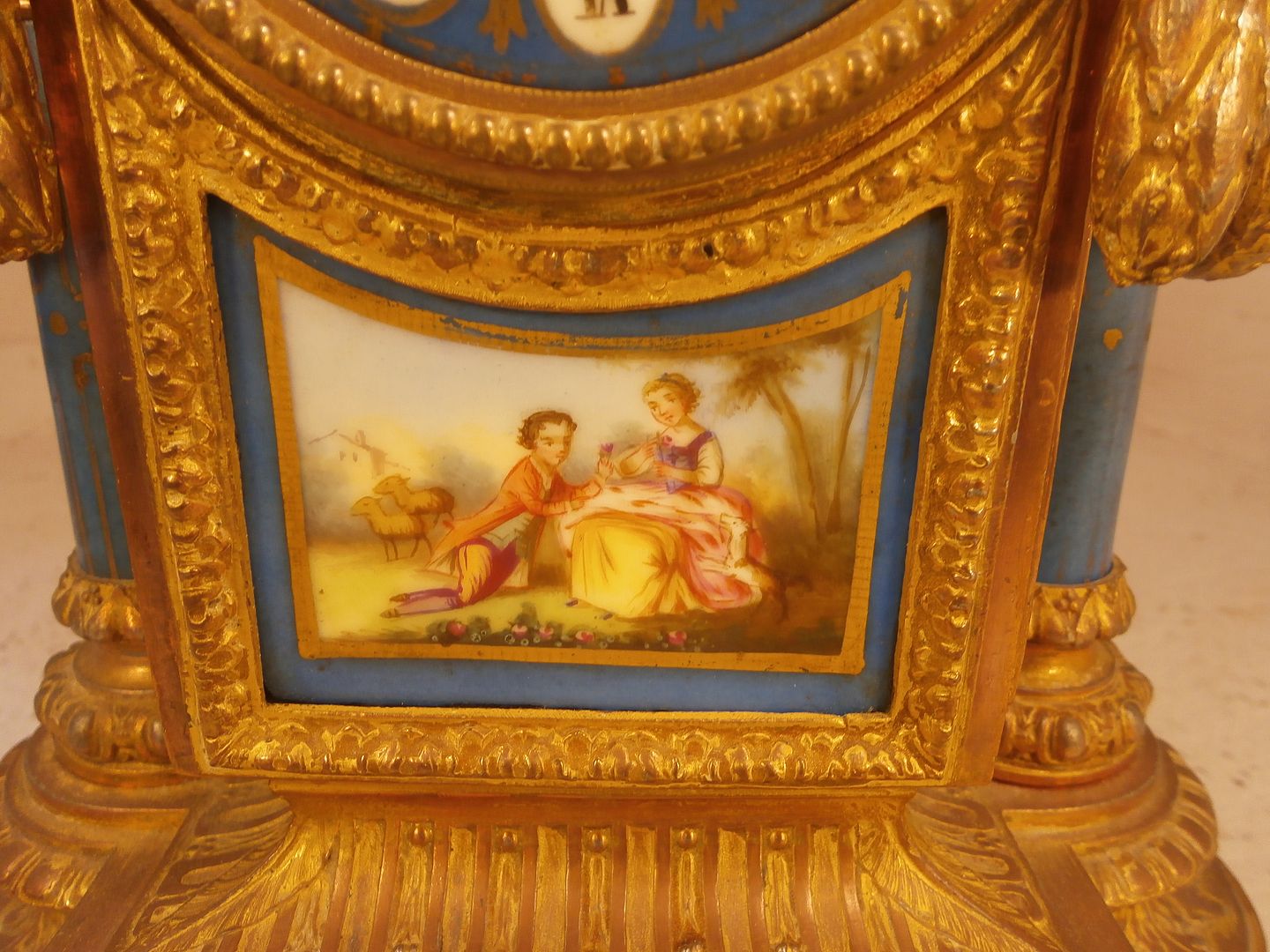 Antique French Porcelain Panel Mantel Clock eBay