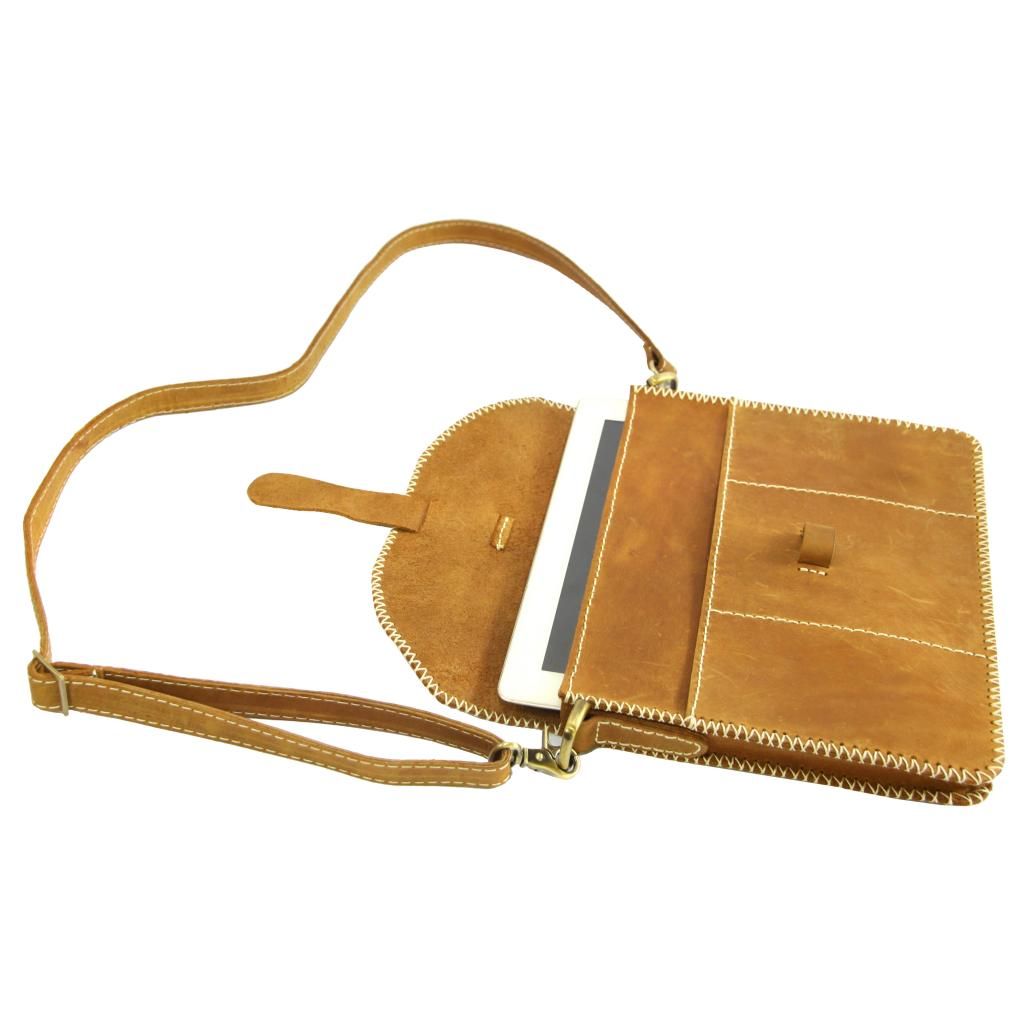 Natalea - Túi da bò  - túi Ipad may tay - da thật nhập khẩu 100% . - 26