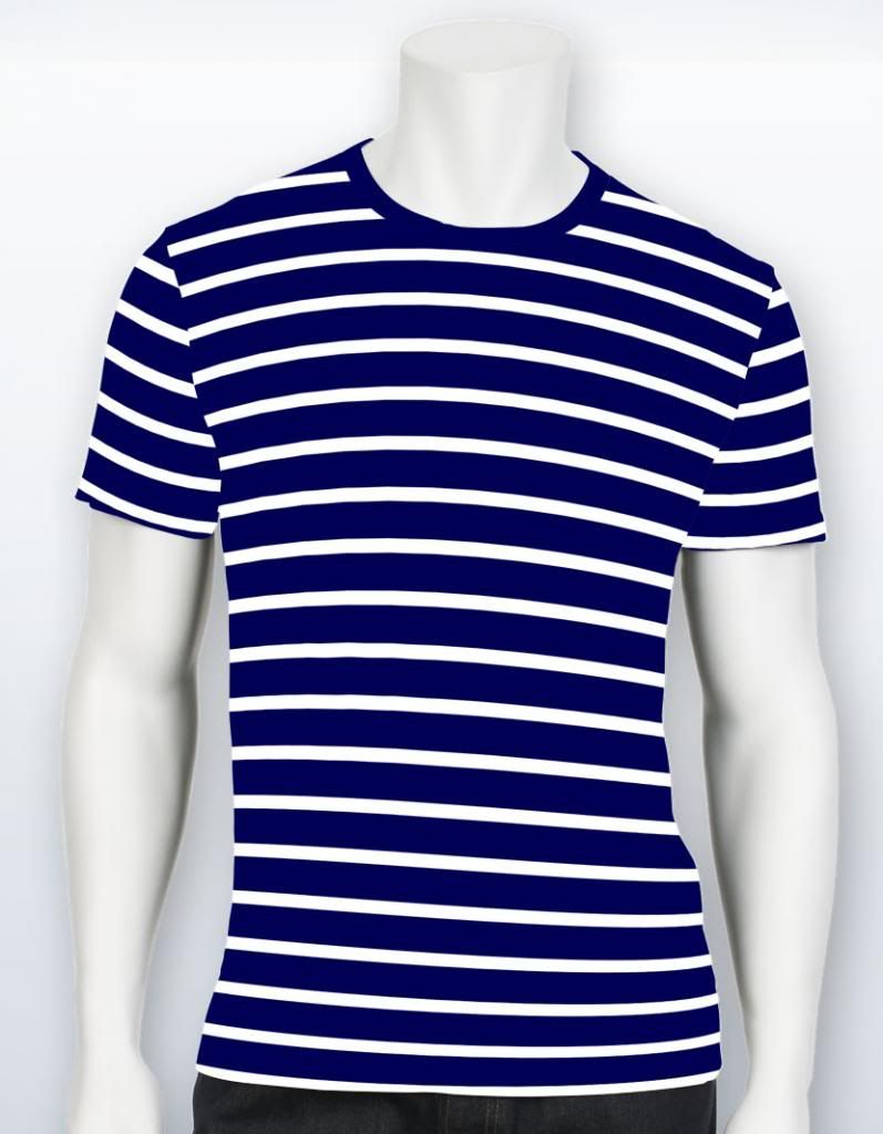 NAVY BLUE WITH WHITE STRIPES CASUAL T-SHIRT price in Pakistan at Symbios.PK