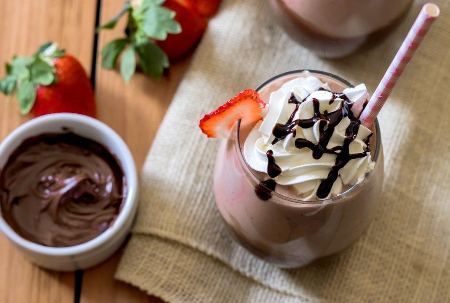 Strawberry Milkshake with Chocolate Hazelnut Spread Recipe Our Family