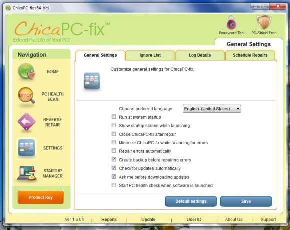 Chica PC-Fix Settings Chica PC-Fix Settings