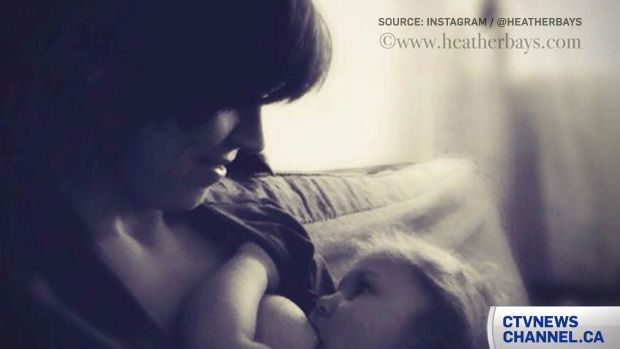 Breastfeeding Photo Deemed Offensive, Takes Down Mom's Instagram Account Heather Bays breastfeeding photo that took down her Instagram account