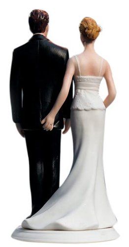 back of bride and groom cake topper