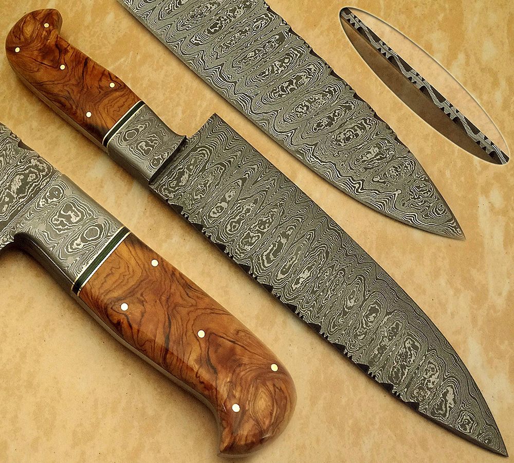 beautiful hand made damascus steel chef knife / kitchen knife beautiful hand made damascus steel chef knife / kitchen knife