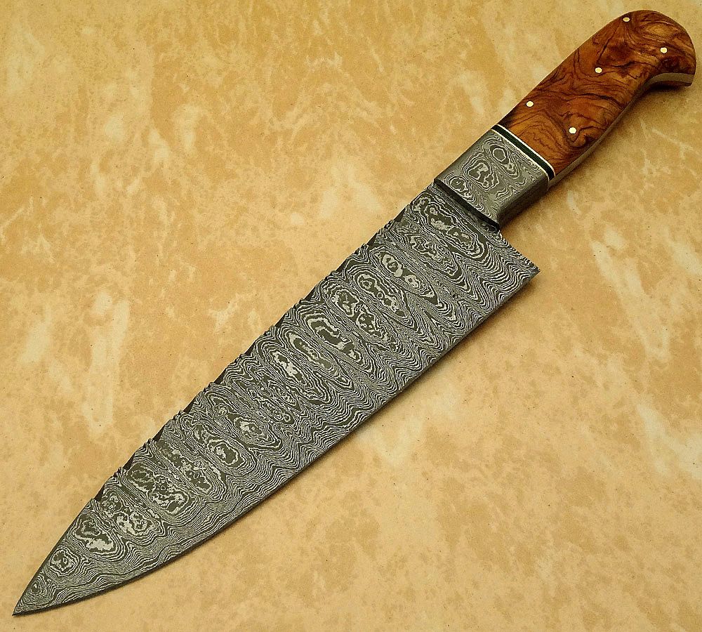 beautiful hand made damascus steel chef knife / kitchen knife beautiful hand made damascus steel chef knife / kitchen knife