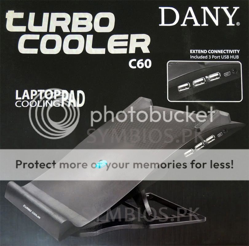 Dany Turbo laptop Cooler Pad with 3 Ports USB Hub , 5 Level Adjustable