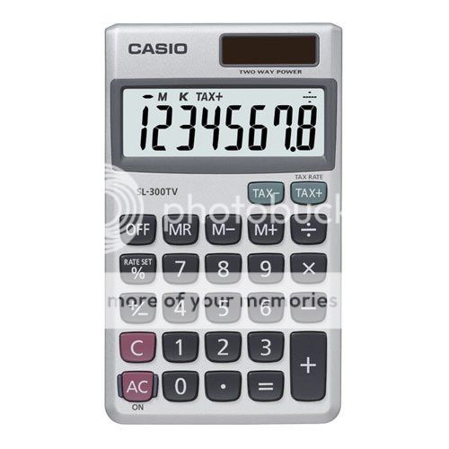 Casio SL-300 Wallet Style Pocket Calculator