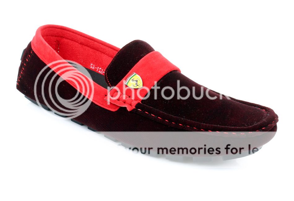 Ferrari Maroon Brown With Red Strip Loafers SYB-555