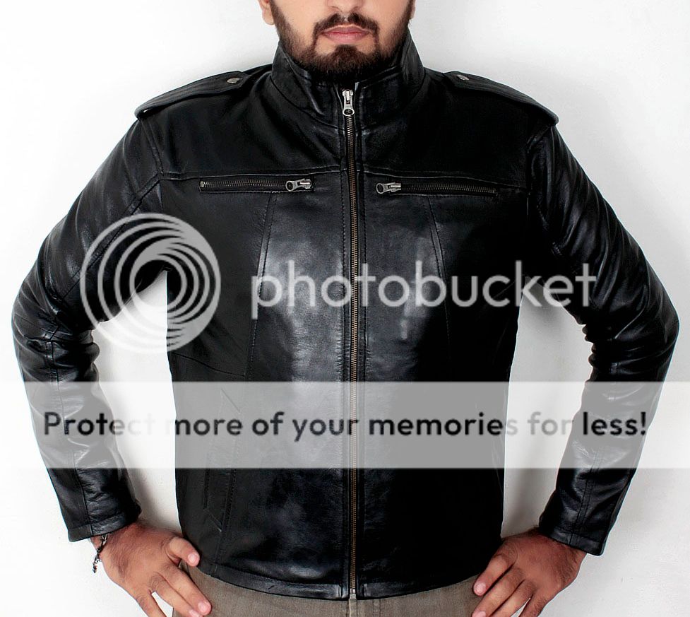 Stand Up Collar Leather Jacket FF1211 price in Pakistan, Fashion Fair