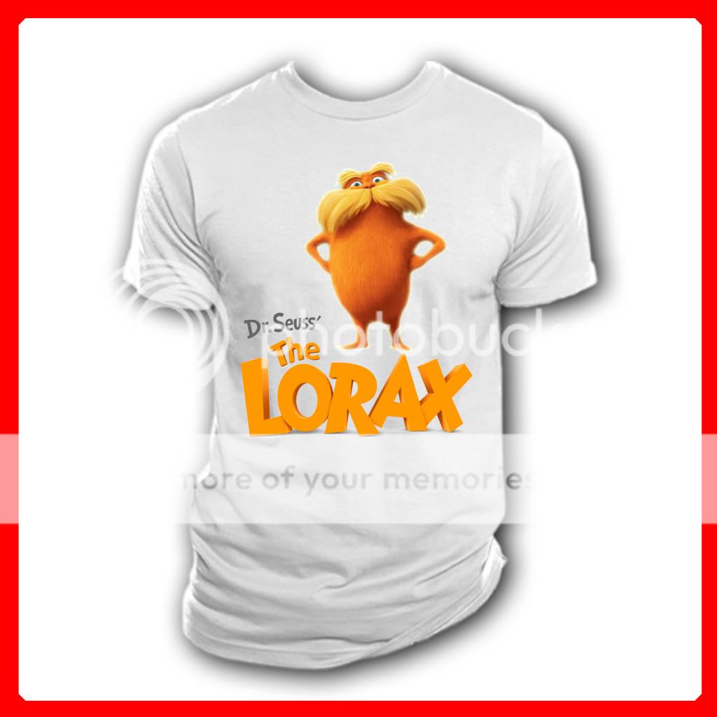 Dr Seuss The Lorax Movie Men Women White T shirt Size S M L XL XXL