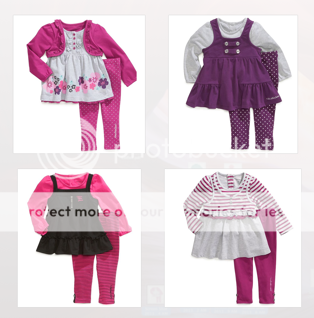 Calvin Klein Baby Girl Designer Clothes Top Leggings Purple 12 18 24 Months