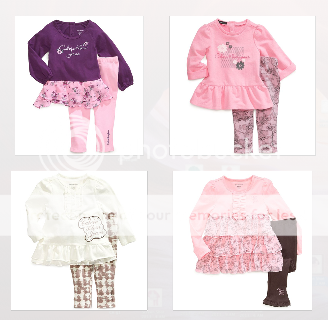 Calvin Klein Baby Girl Designer Clothes 2 Piece Set Pink 12 18 24 Months