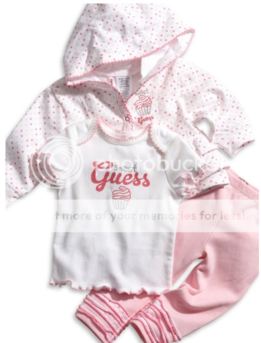 Guess Designer Baby Girl Clothes 3 Piece Set Outfit Pink Cupcake 6 Months