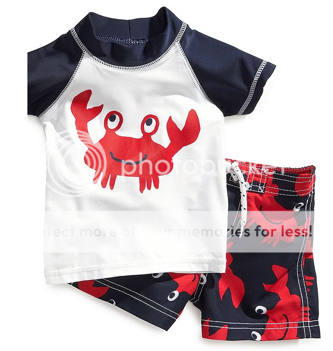 Carters Baby Boy Clothes 2 Piece Swimsuit Red Crab 6 9 12 18 24 Months