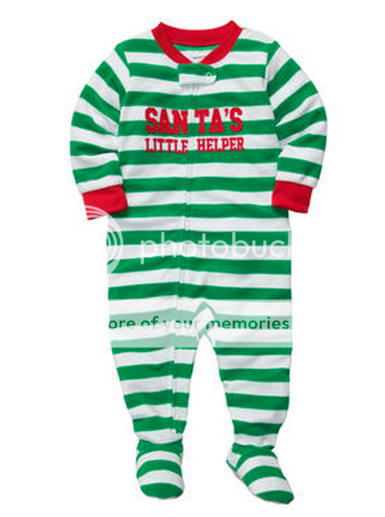 Carters Baby Boy Clothes Sleepwear Pajama Green Santa 12 18 24 Months