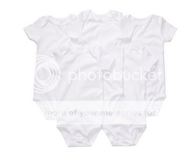 New Carters Baby Boy Girl Clothing 5 Pack Bodysuits White Short Sleeve 12M