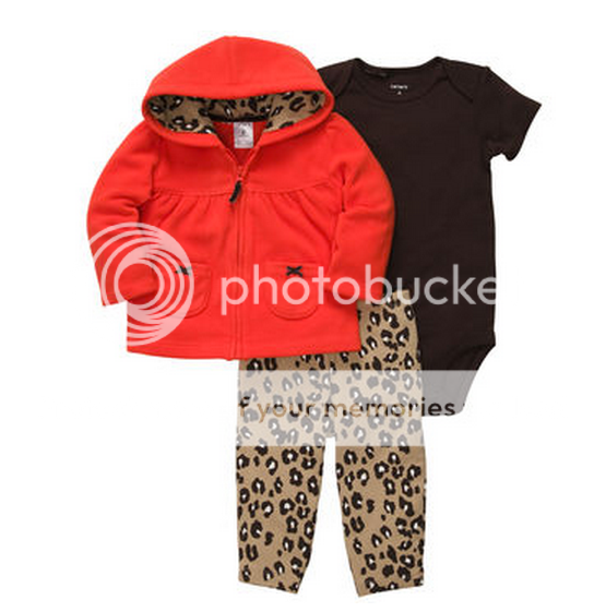 Carters Baby Girl Warm Clothes 3 Piece Set Red Leopard 3 6 9 12 18 24 Months