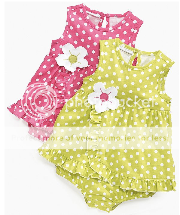 First Impressions Baby Girl Clothes Dress Pink Green Polka Dot 3 6 9 Months