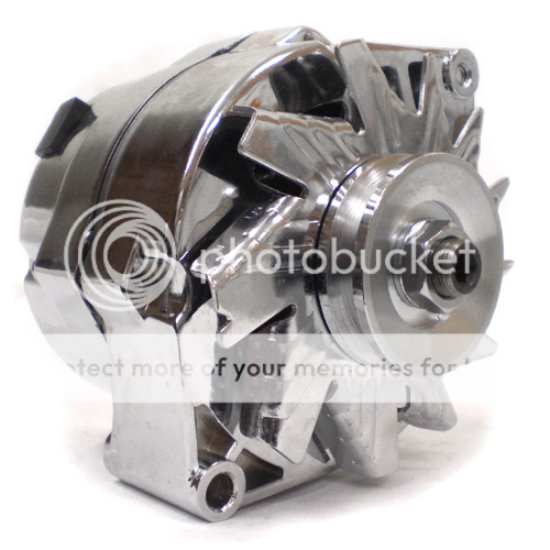 ONE 1 WIRE HIGH OUTPUT CHROME ALTERNATOR PC 7127 C  